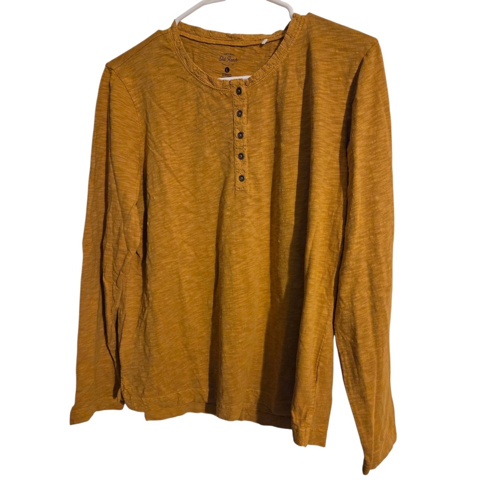 OLD RANCH Women's Size‎ Large Shirt Long Sleeve HENLEY TOP Pumpkin NEW